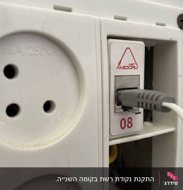 שקע רשת עם כבל מחובר, מספר 08